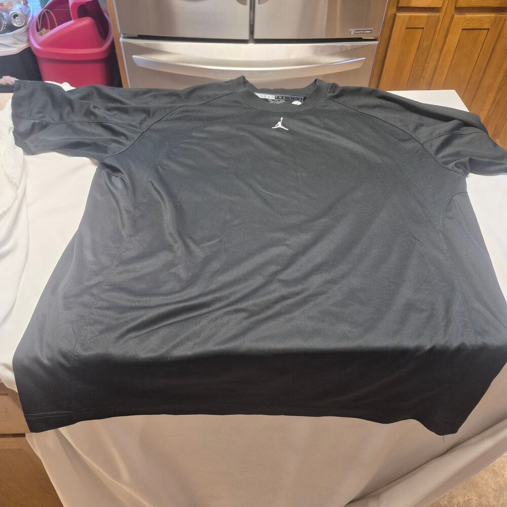 Jordan Training Shirt Mens XXL Black Short Sleeve Performance Athletic Jumpman